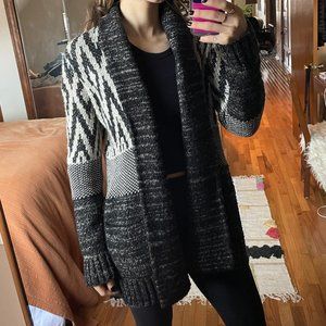 Lucky Brand Stargazer Pattern Chunky Knit Cardigan Sweater